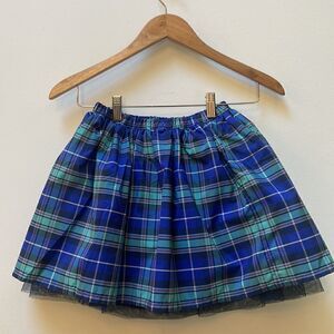 Lands’ End Kids Tartan Skirt Taffeta Size 6X-7